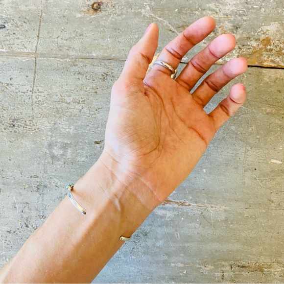 SOLD ♥️ Zuni ♥️ Elvira Kiyite Sterling Silver & Turquoise Stacker Cuff - Picture 4 of 15